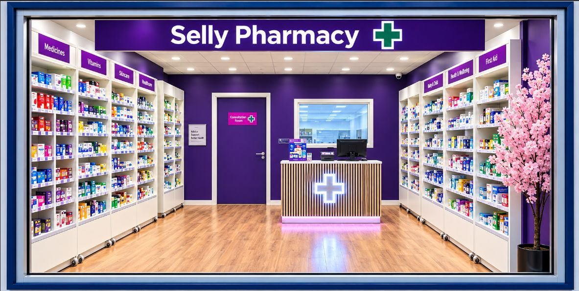 Inside Selly Pharmacy in Campus at the University of Birmingham